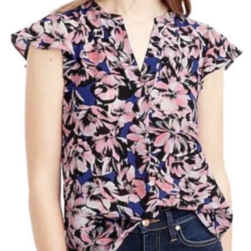 J. Crew Floral Silk Top